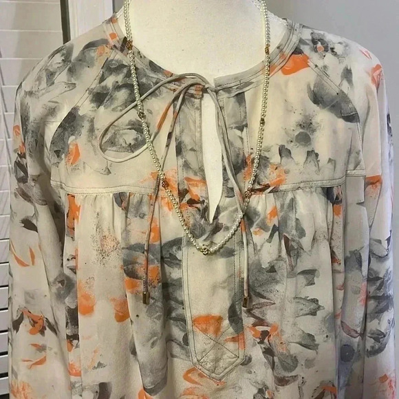 ❤️Host Picks❤️[4]Rebecca Taylor Misty Garden  Print Silk Blouse- NWOT - Picture 4 of 15